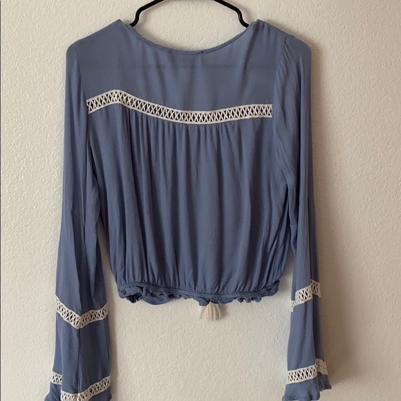 Lulu’s Simpler Times Light Blue Long Sleeve Top - Picture 7 of 7